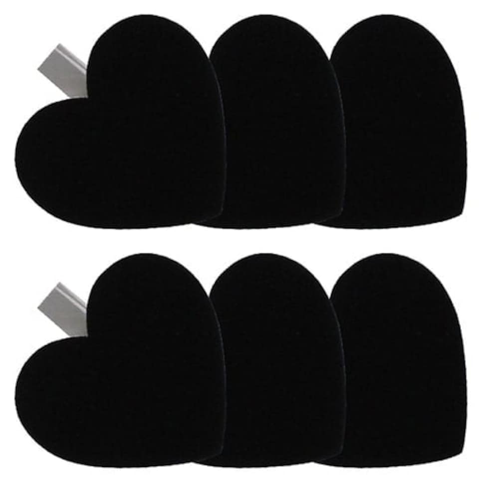 Blackboard Heart White Clips - Pack of 6