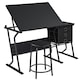 image 1 of Yaheetech Drafting Table & Stool Set For Artists | Black