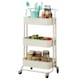 image 1 of 3 Tier Storage Cart On Wheels Home Kitchen Office Bath-Bedroom Organiser White White