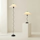 image 6 of ValueLights Wiggle Black Metal Floor Lamp with Origami Pleated Shade Black