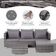 image 3 of Outsunny 3 Pieces Rattan Garden Furniture Sofa Set, 4 Seater Garden Corner Sofa with 5-Level Reclining Sun Lounger and Storage Coffee Table, Outdoor Furniture Conservatory Set with Cushions, Grey