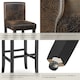 image 5 of Bar Stools with a padded backrest and faux leather cover | Brown | antique brown | 41 x 40 x 107 cm | 2