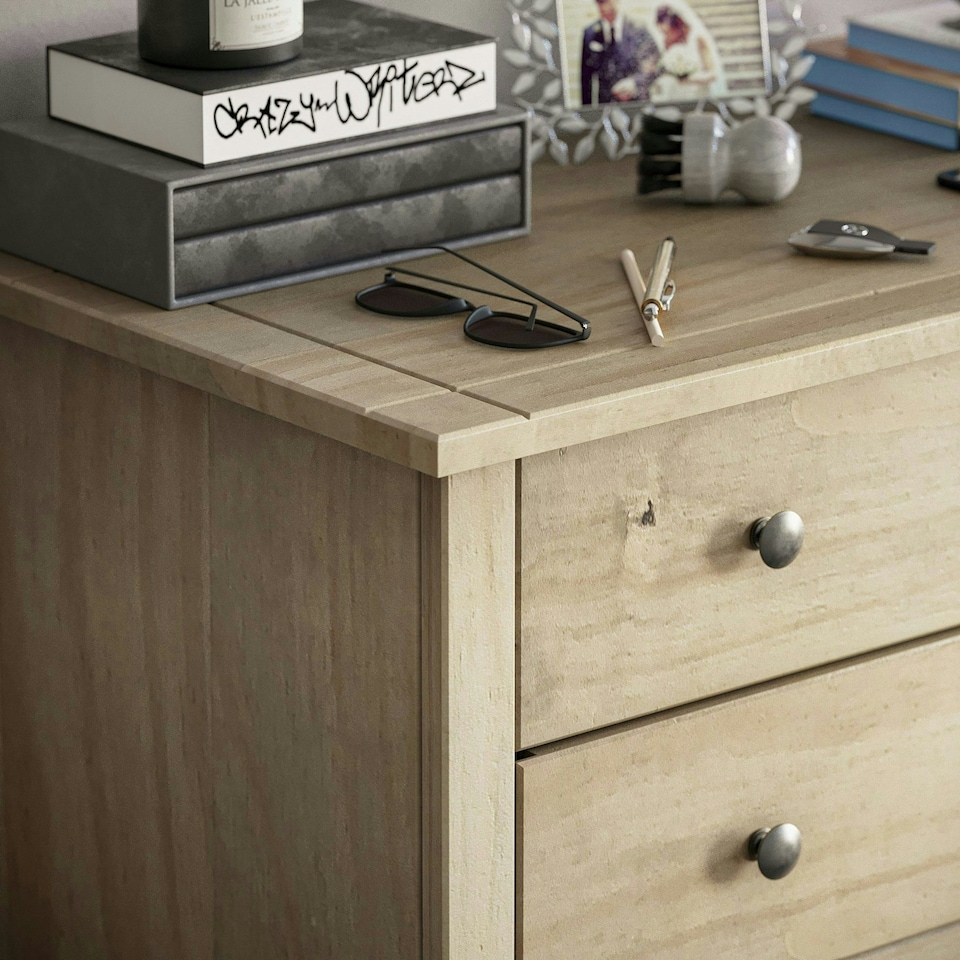 image 1 of Vida Designs Panama 5 Drawer Chest of Drawers Bedroom Storage, Solid Pine Wood