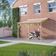 image 1 of Polycarbonate Roof Car Port 3 Post - Wood - L200 x W650 cm - Light Green Green