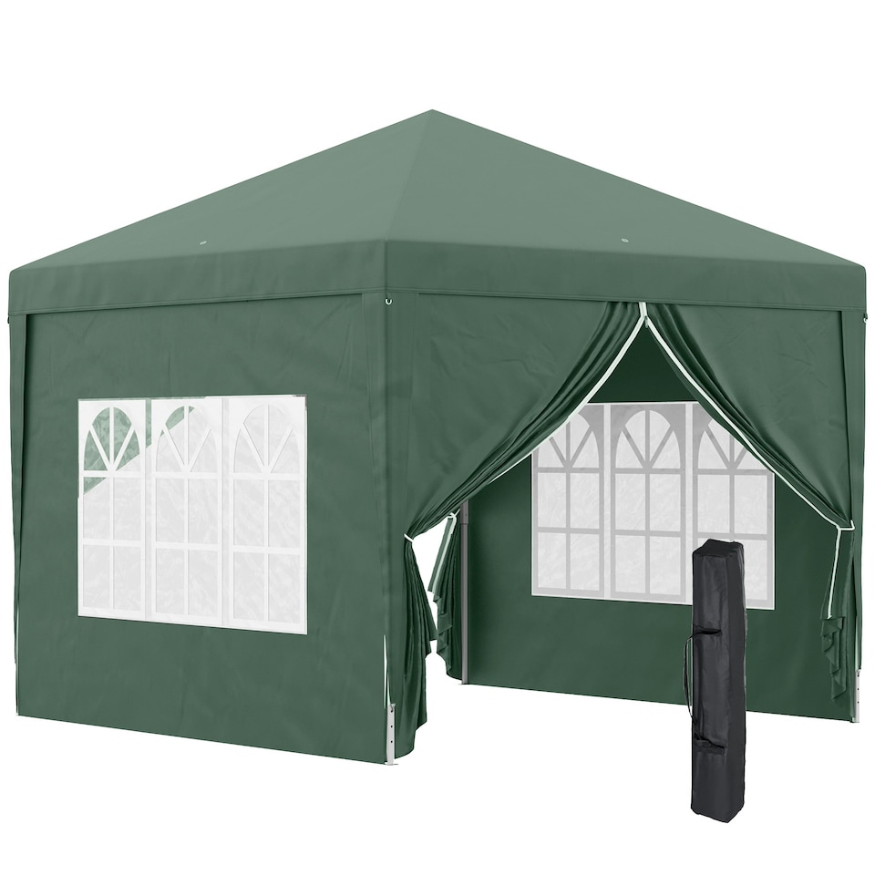 image 1 of Outsunny 3mx3m Pop Up Gazebo Party Tent Canopy Marquee with Storage Bag Blue