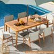 image 10 of COSTWAY Patio Table Outdoor Dining Table for 6 People Brown