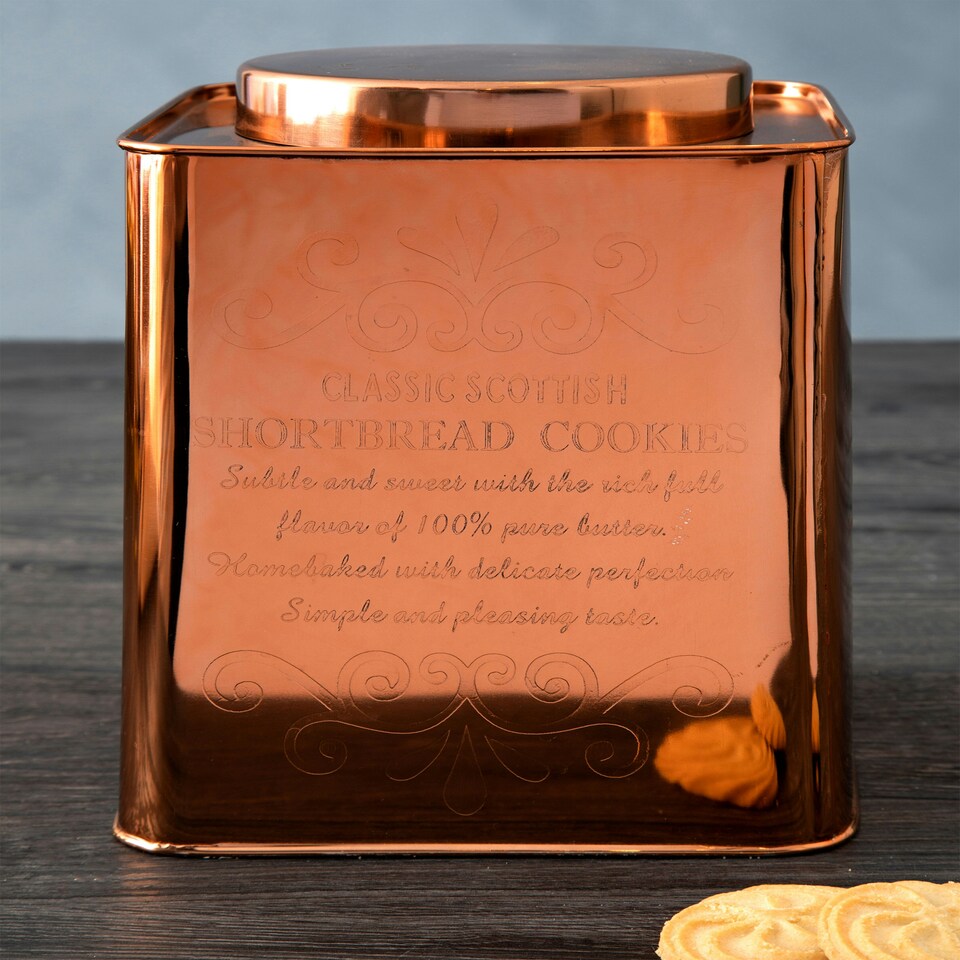 image 1 of Maison by Premier Chai Square Copper Finish Cookies Canister