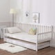 image 3 of Daybed With Trundle white 3ft single and 2 mattresses wooden pull out guest room bedroom
