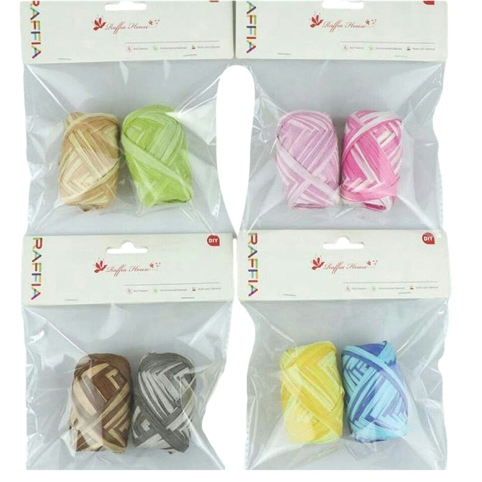 image 1 of Pack of 2 Two Colours Paper Rope Reels 2cm x 10m Multi