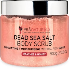 PraNaturals Dead Sea Salt Body Scrub - Peaches & Honey 500g
