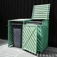 image 8 of Wooden Double Wheelie Bin Storage - Green