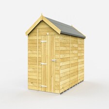 7 x 12 Feet Apex Shed - Single Door Without Windows - Wood - L358 x W214 x H217 cm Brown