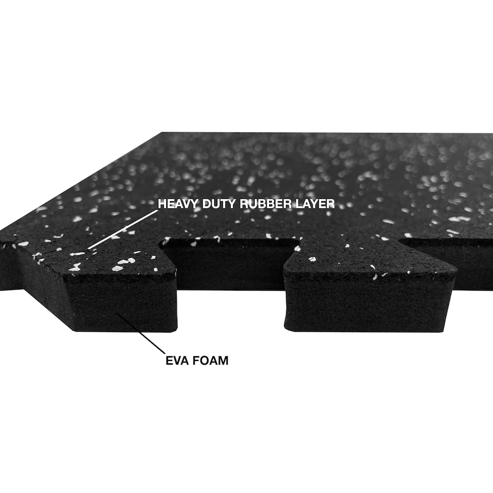 image 1 of 4 Interlocking Rubber Topped Anti Vibration Foam Mats -30cm x 30cm - 14mm Thick