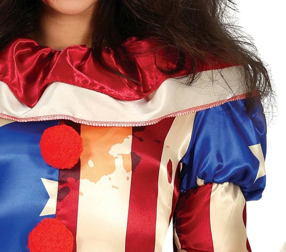 image 1 of Fancy Dress Adult Womens Fancy Dress Patriot Clown - S