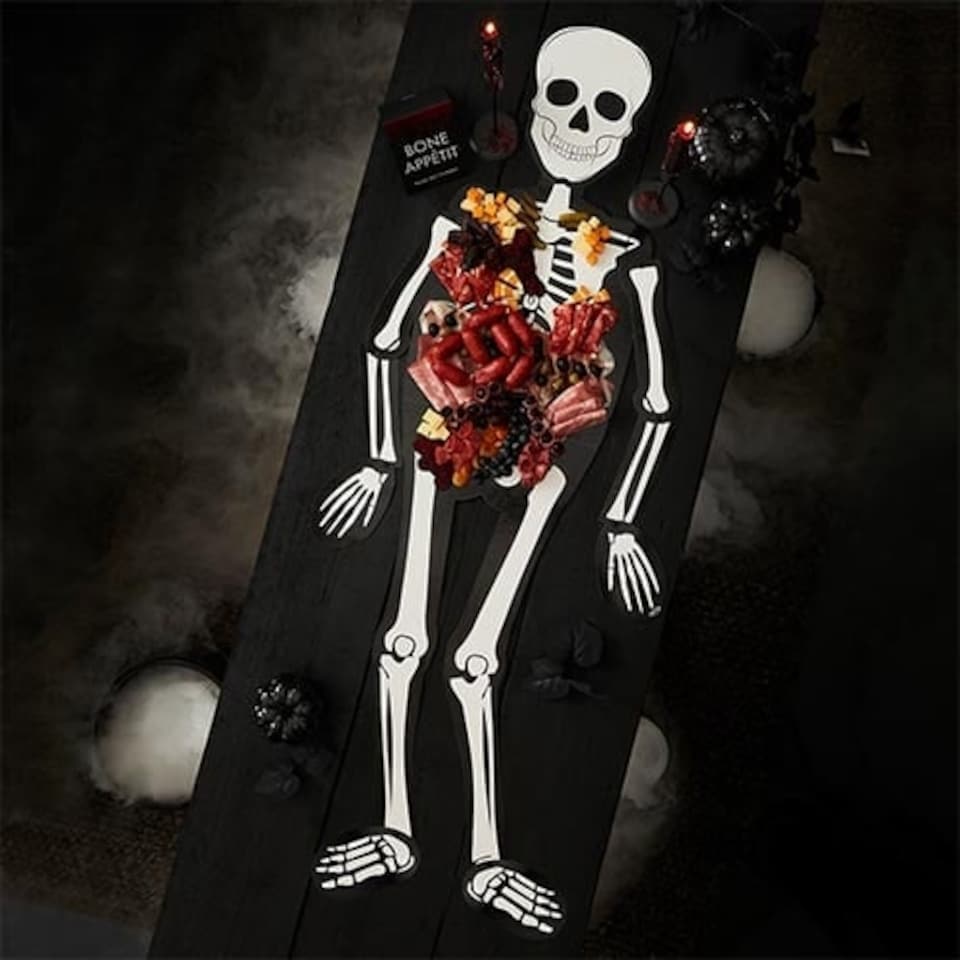 image 1 of Skeleton with Moving Head & Limbs Halloween Party Grazing Board 1.5m