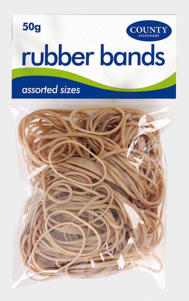 image 1 of Rubber Bands - Assorted Sizes - 50g Pack