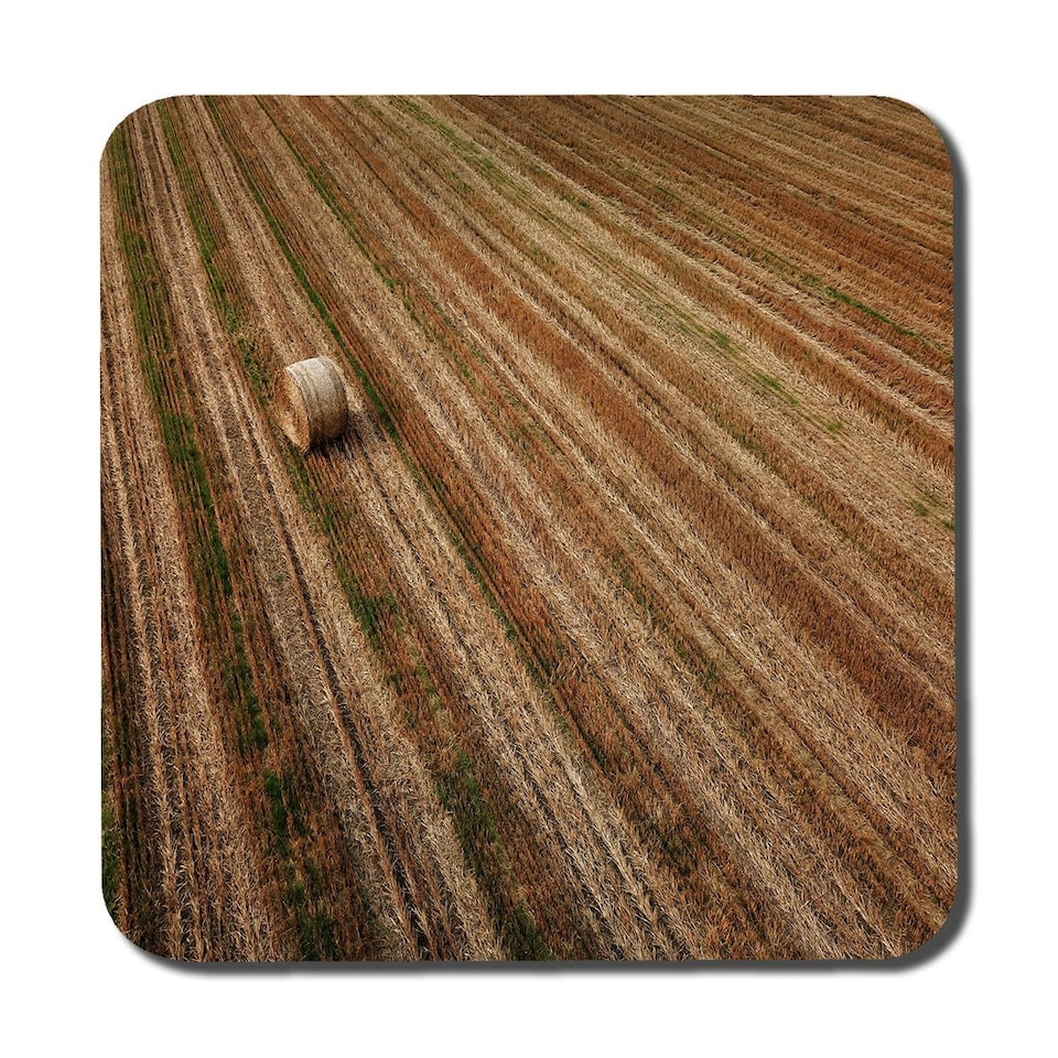 Aerial view of hay bale fields (Coaster) - Tesco Groceries