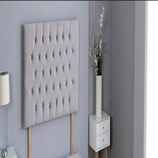 Silver Plush Velvet Chesterfield Headboard | Silver | 2FT6 Small Single 20"inch Headboard