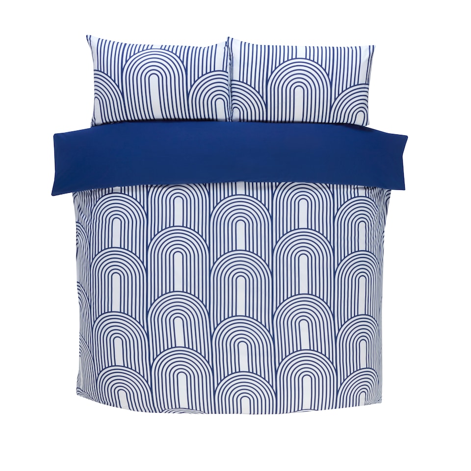 image 1 of Arches Geometric Cotton Blend Duvet Cover Set with Pillowcase