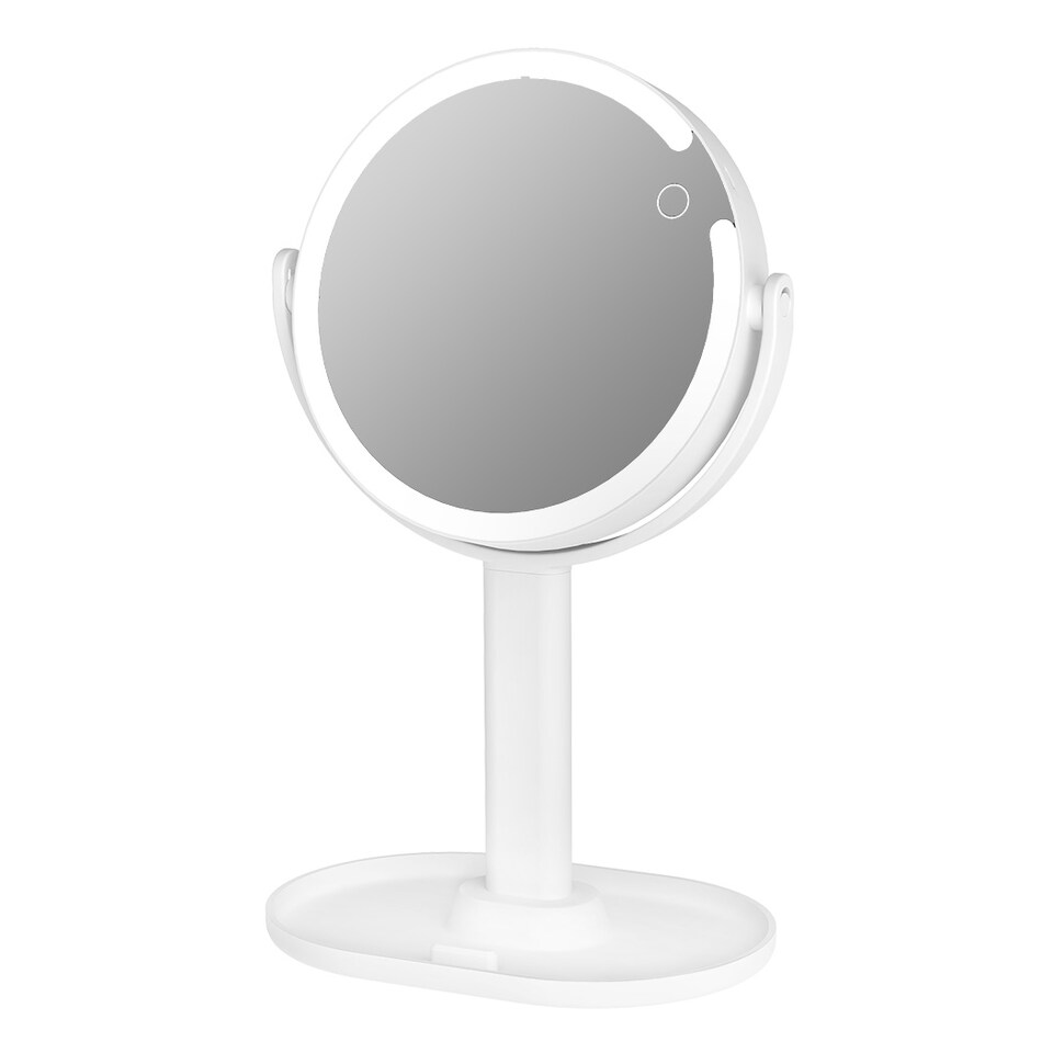 image 1 of Emitto 10X Magnifying Makeup Mirror Round 360° Rotation LED Light Double Side
