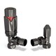 image 1 of Derry Bold - Black Nickel Thermostatic Radiator Valve & Lockshield Angled 10mm