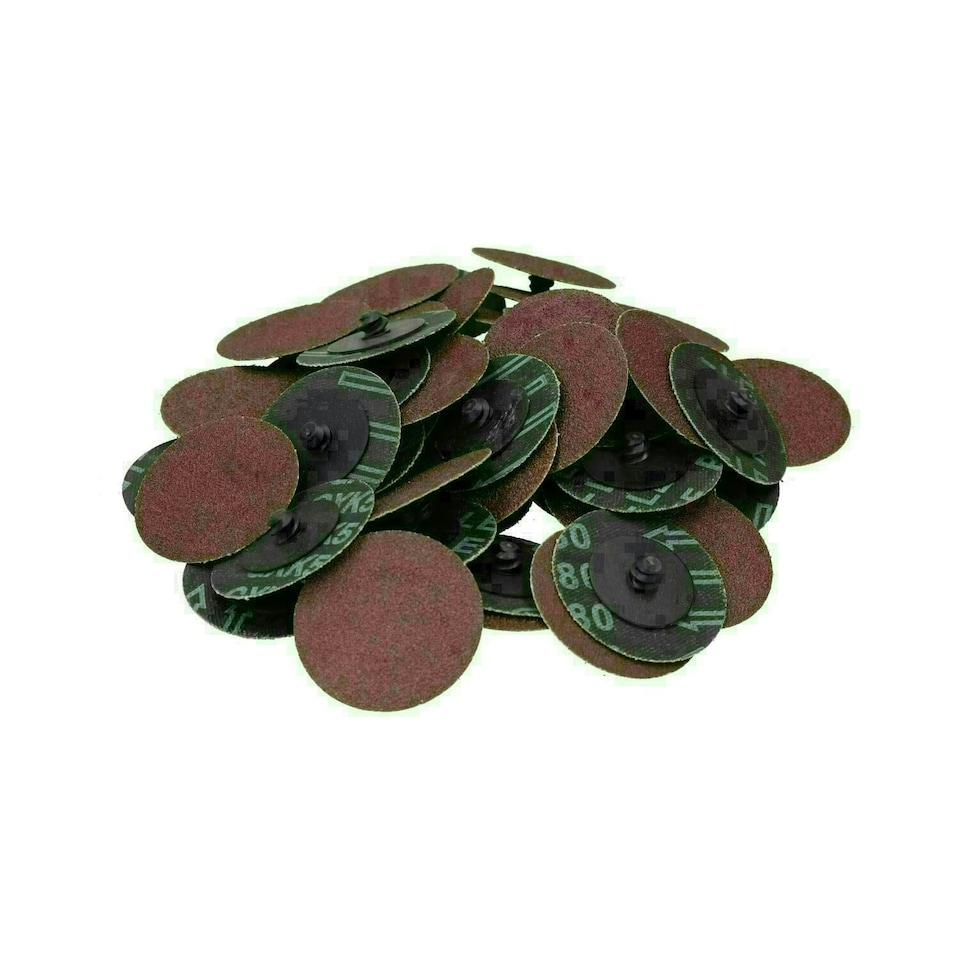image 1 of 80 Grit 50mm Coarse Quick Change Sanding Discs Rust Removal Deburring 50pc