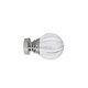 image 2 of 35mm Fixed Length Metal Curtain Pole Set Chrome Segmented Ball Finial 80cm | Silver | Silver