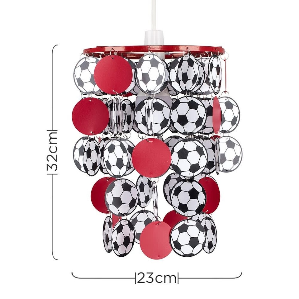 image 1 of ValueLights Children's Red And White Football Pendant Shade | Red