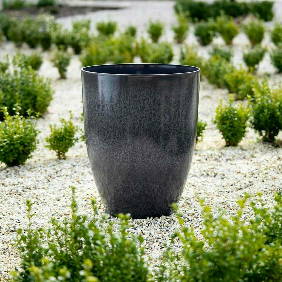 image 1 of Primrose Garden Tall Round Flower Plant Pot Planter Grey 43 x 35 x 35cm