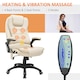 image 3 of HOMCOM Heated Vibrating Massage Office Chair with Reclining Function, Beige