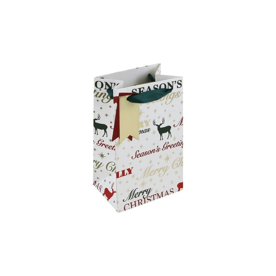 image 1 of Pack of 12 Christmas Greetings Stag Perfume Gift Bags
