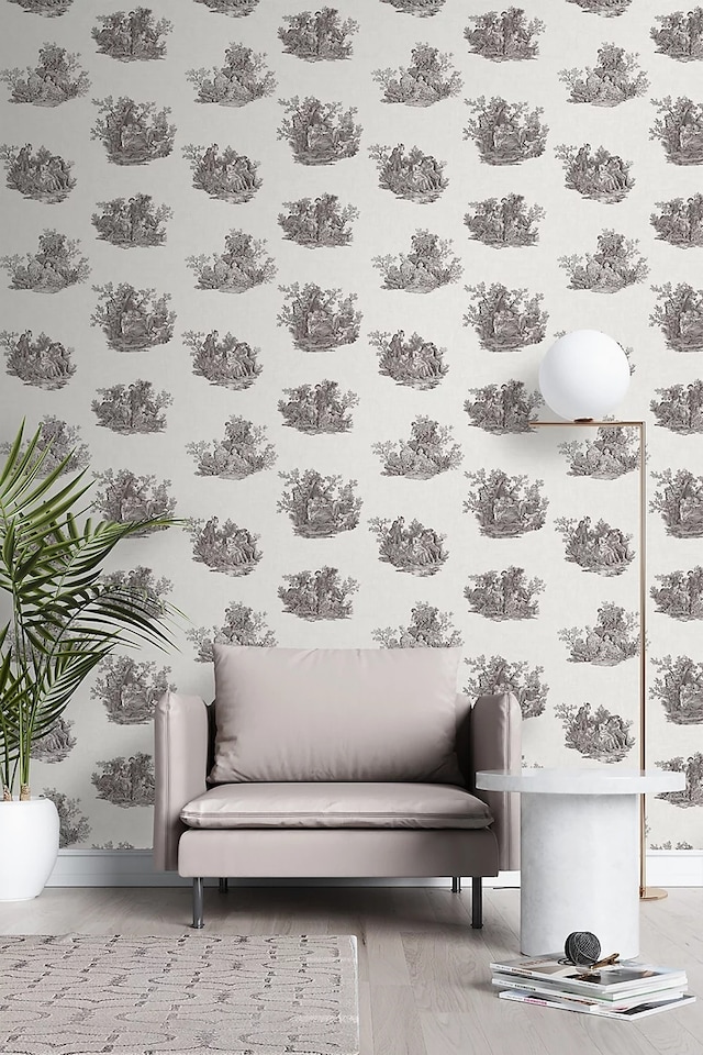 image 1 of Elsie Burton Versaille Toile Charcoal/Grey | Grey | Charcoal