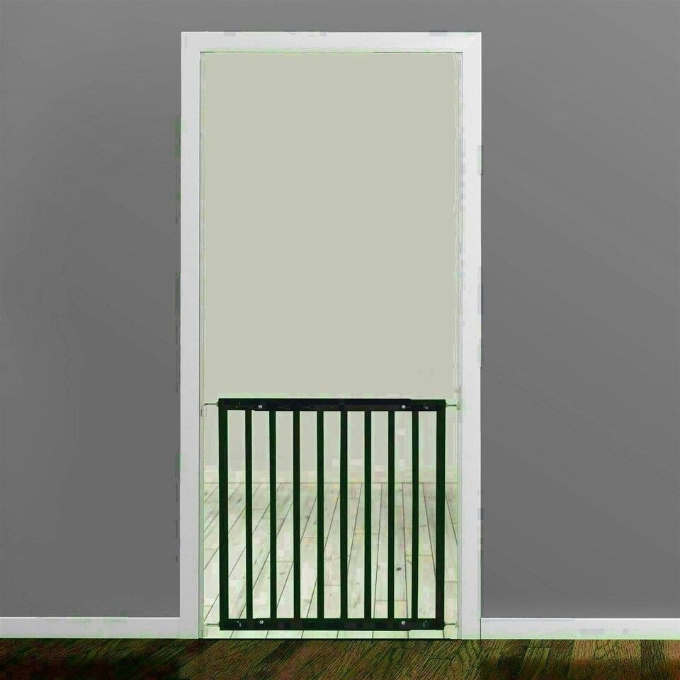 image 1 of Bettacare Chunky Wooden Screw Fit Dog Gate, 63.5cm - 105.5cm, Black, Wooden Dog Gate Gate, Screw Fit Pet Stair Gate, Puppy Gate