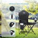 image 3 of Get Fit Premium Folding Camping Chair - Thick Padded With Magazine Pocket, Cup Holder & Carry Bag - Lightweight 3Kg - Capacity 130Kg - 2 Pack | Black | 2