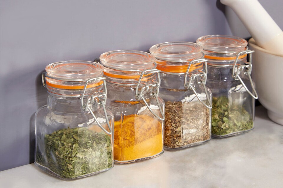 image 1 of Luca Set of 4 Luca Clip Top Lid Glass Jars