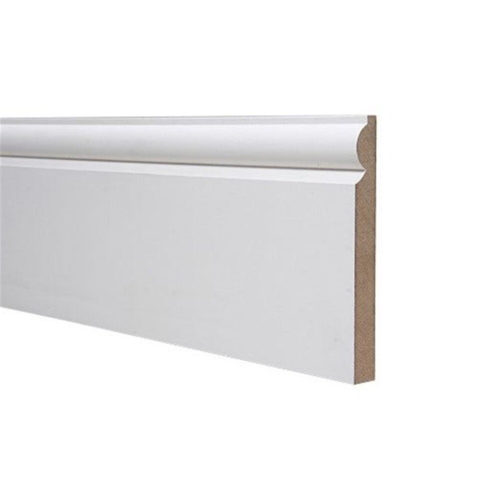 Pack of 20 (Total 20 Units) - Moisture Resistant MDF Primed Skirting Board - Torus - 18mm (W) x 168mm (H) - Length 4400mm
