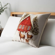 BHS Christmas Winter Home Cushion, Green