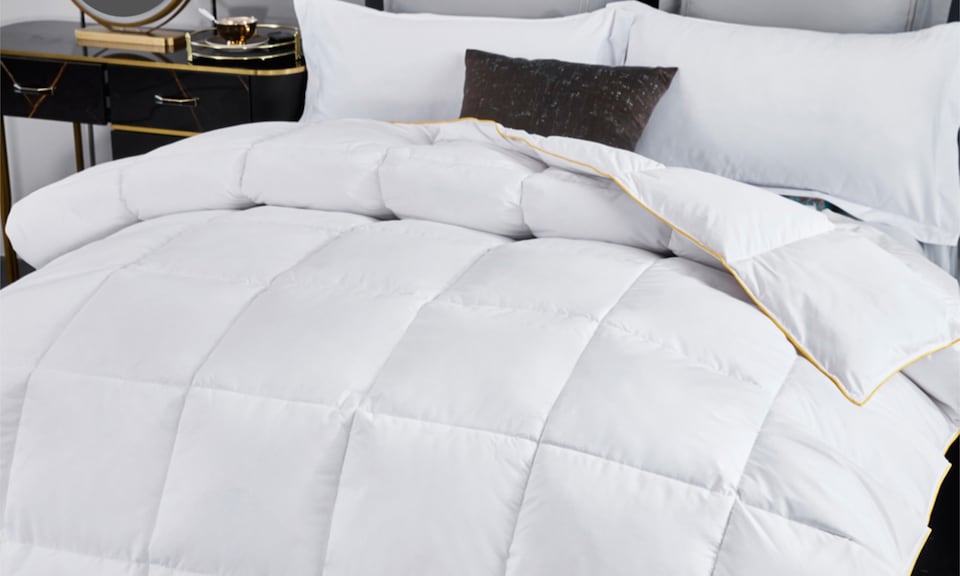 image 1 of Ezysleep 13.5tog Premium Goose Feather and Down Duvet  - High-Quality Filling | White | White