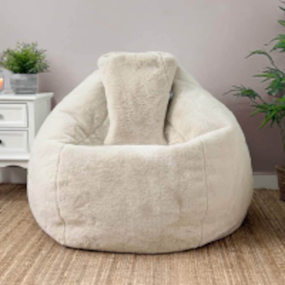 image 1 of rucomfy Indoor Faux Fur Adults Bean Bag - Hygge Style Lounger Chair