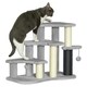 image 1 of PawHut Dog Cat Stairs Pet Steps for Bed Sofa with Scratching Post Light Grey