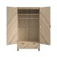 image 3 of Stockholm Chevron 2 Door Wardrobe - Engineered Wood - L58 x W100 x H190 cm - Sonoma Oak/Black Matte Brown