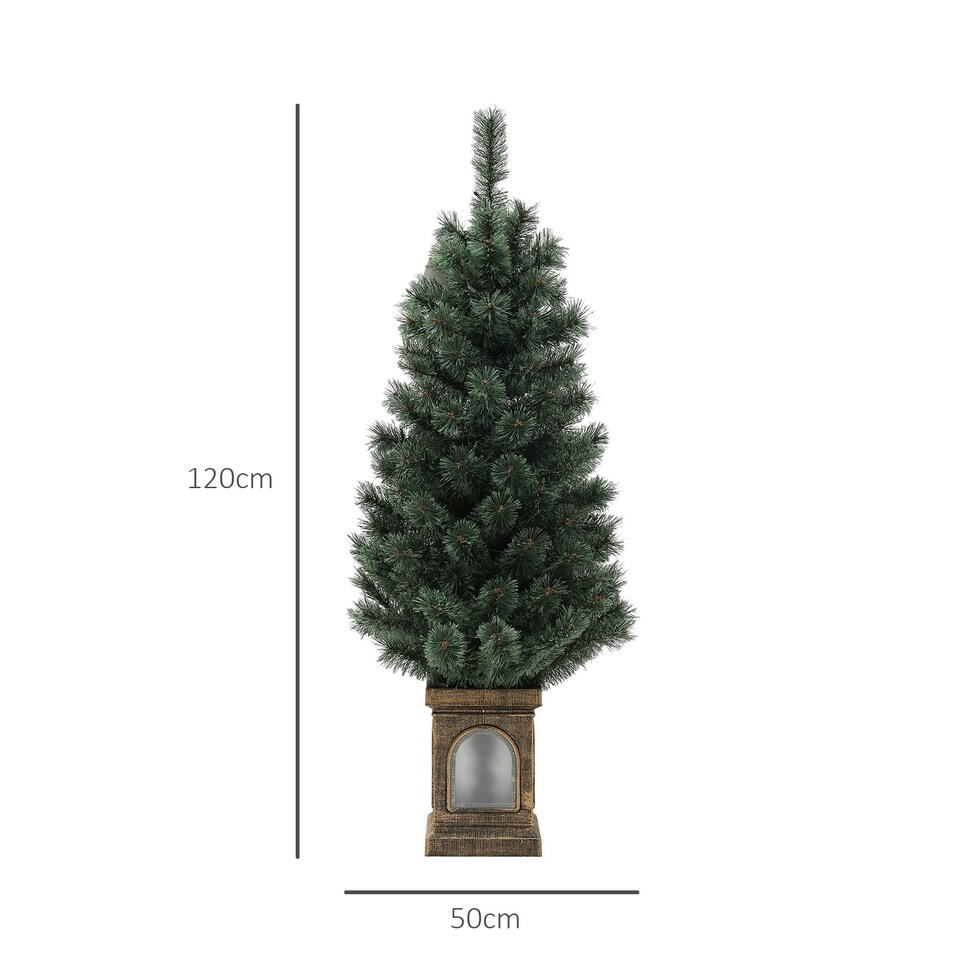 image 1 of HOMCOM 4ft Artificial Christmas Tree with 80 Warm White LED Lights Remote