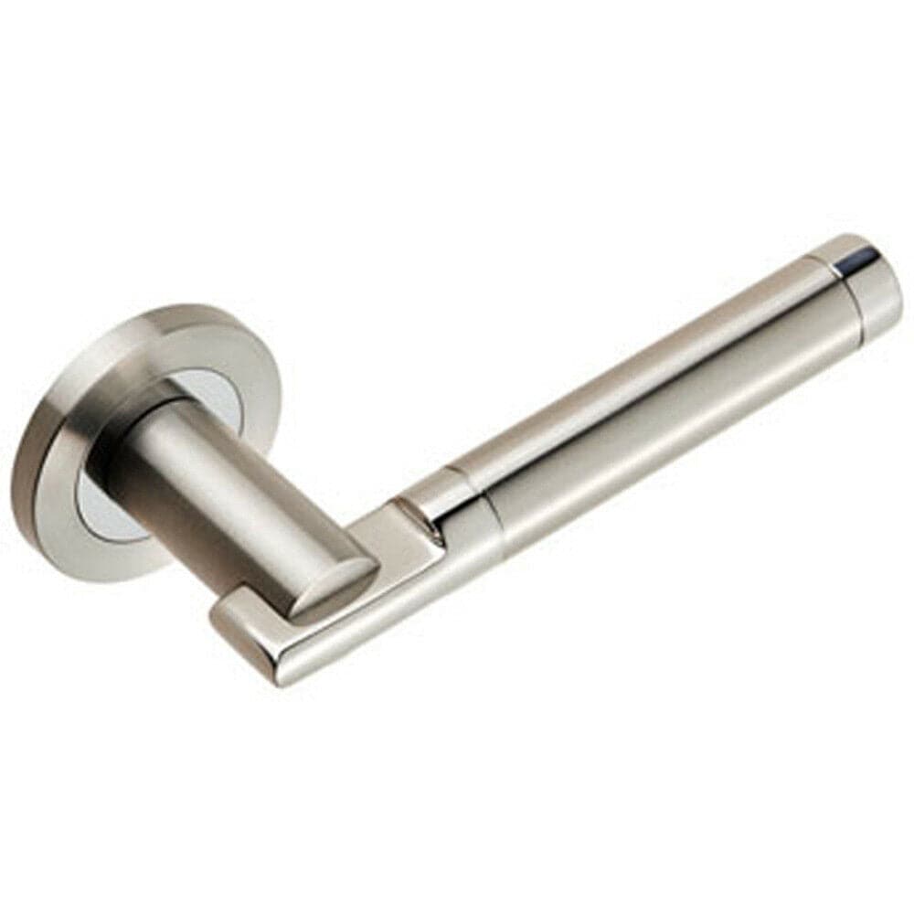 Loops PAIR Round Bar Handle on 52mm Round Rose Concealed Fix Polished Satin Steel in Metallics