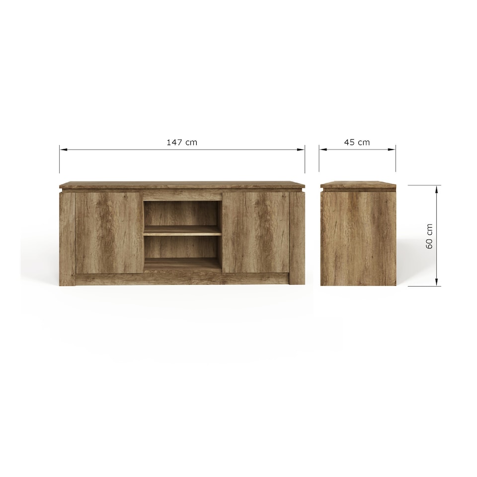 image 1 of Canyon Oak TV Unit | Brown | Grey Oak