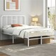 image 1 of Yaheetech Romantic 4ft6 Double Metal-Framed Bed with High Headboard White