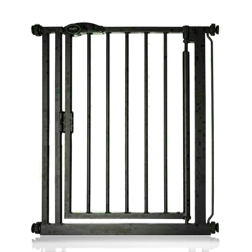 image 1 of Bettacare Auto Close Stair Gate, 68.5cm - 75cm, Matt Black, Narrow, Narrow Pressure Fit Safety Gate, Baby Gate