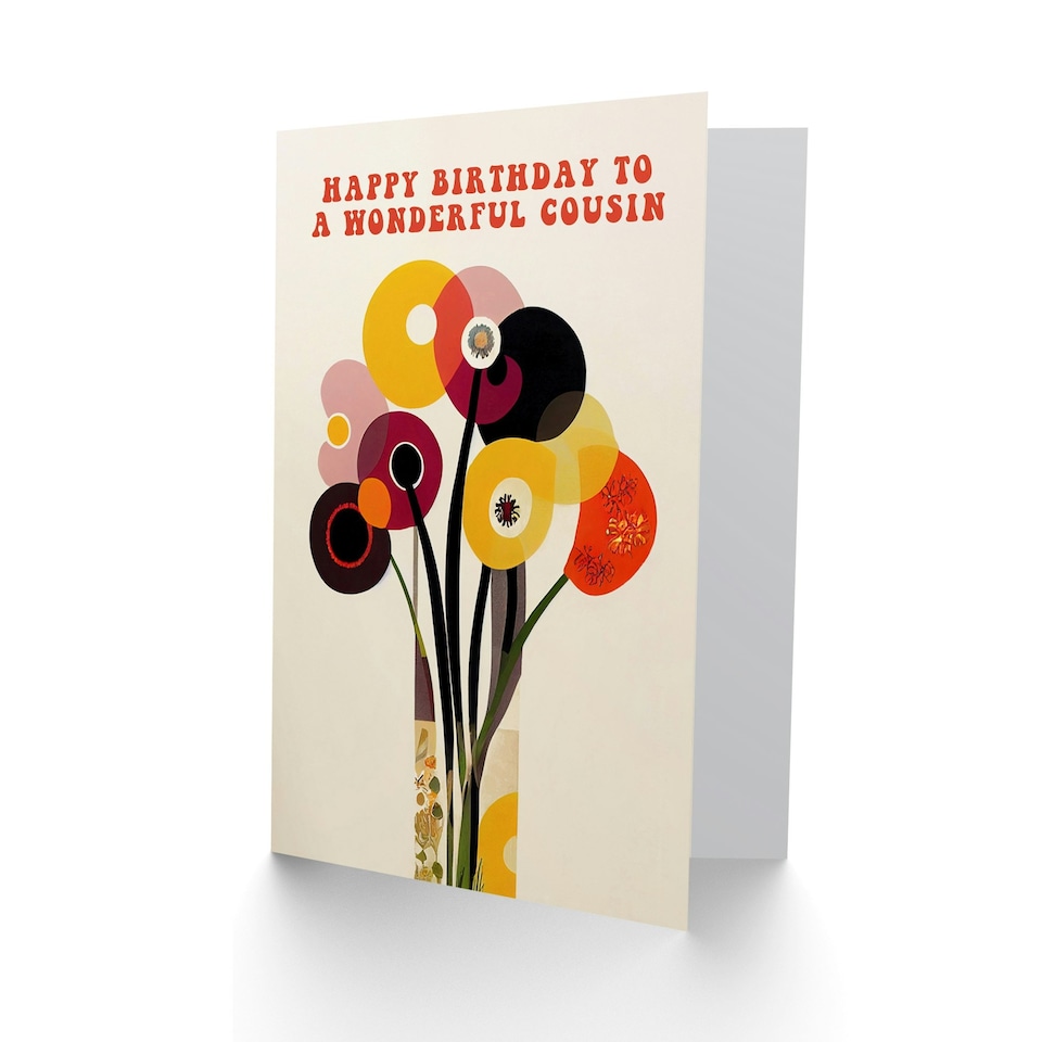 image 1 of Cheerful Spring Flower Blooms Flowers Bright Her Cousin Birthday Card