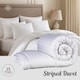 image 3 of Opulent Home Striped 15 Tog Microfiber Winter Duvet and Pillow Set|White|Super King