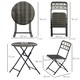 image 5 of Outsunny 3 Pieces Rattan Bistro Set, Wicker Folding Garden Furniture Set with Coffee Table and Chairs for Outdoor, Patio, Balcony, Grey