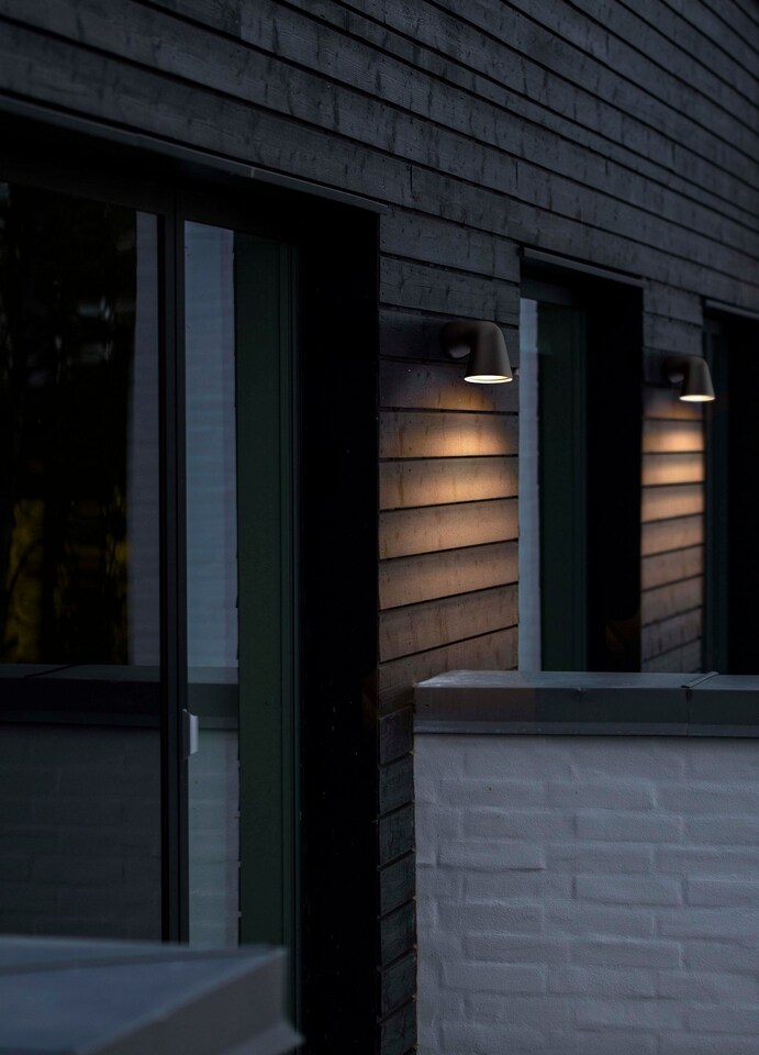 image 1 of Nordlux Front Outdoor Wall Light Black Aluminium Solar GU10 Sensor Weatherproof - Mains Powered, IP44 | Black | Black